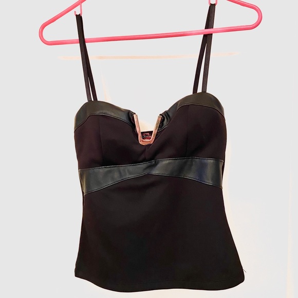 Body Central Tops - Sexy Black Spagetti Strap V-Accent Top Body Central Tops - Sexy Black Spagetti Strap V-Accent Top